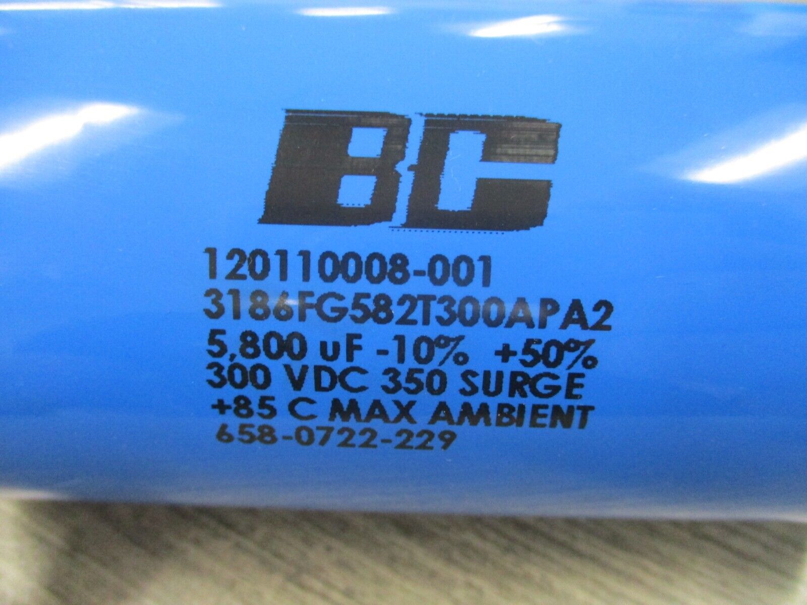 BC Capacitor 120110008-001 5800VF 300VDC Used