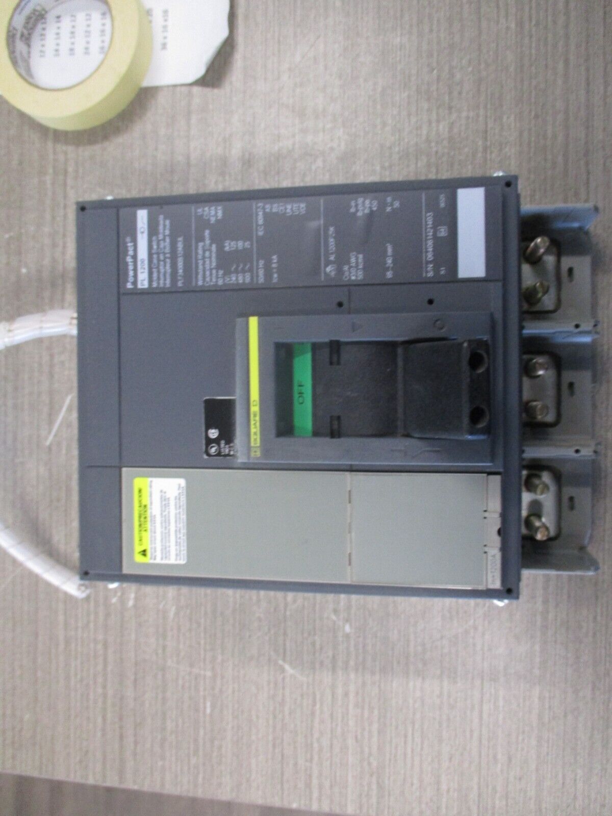 Square D Power Pact Circuit Breaker PL 1200 1200A 480V *No Trip*  Used