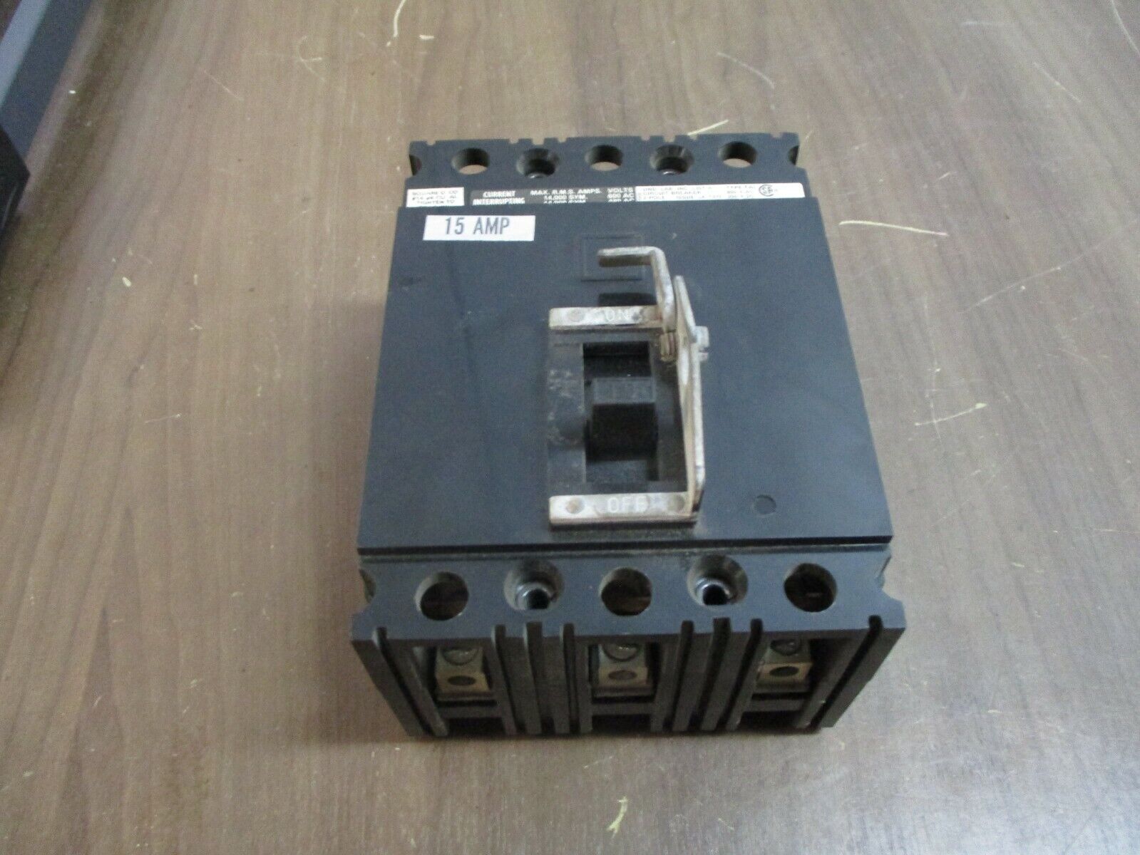 Square D Circuit Breaker FAL-36015 15A 600V 3P, Used