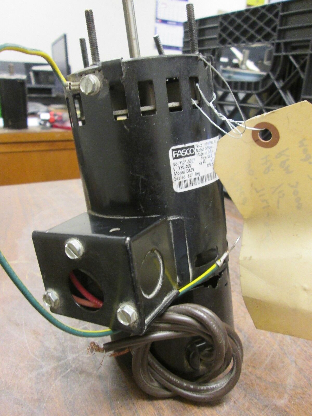 Fasco U21B Motor 7121-9007 1/15HP 3000RPM 230/460V 1.2/0.6A 60Hz Used