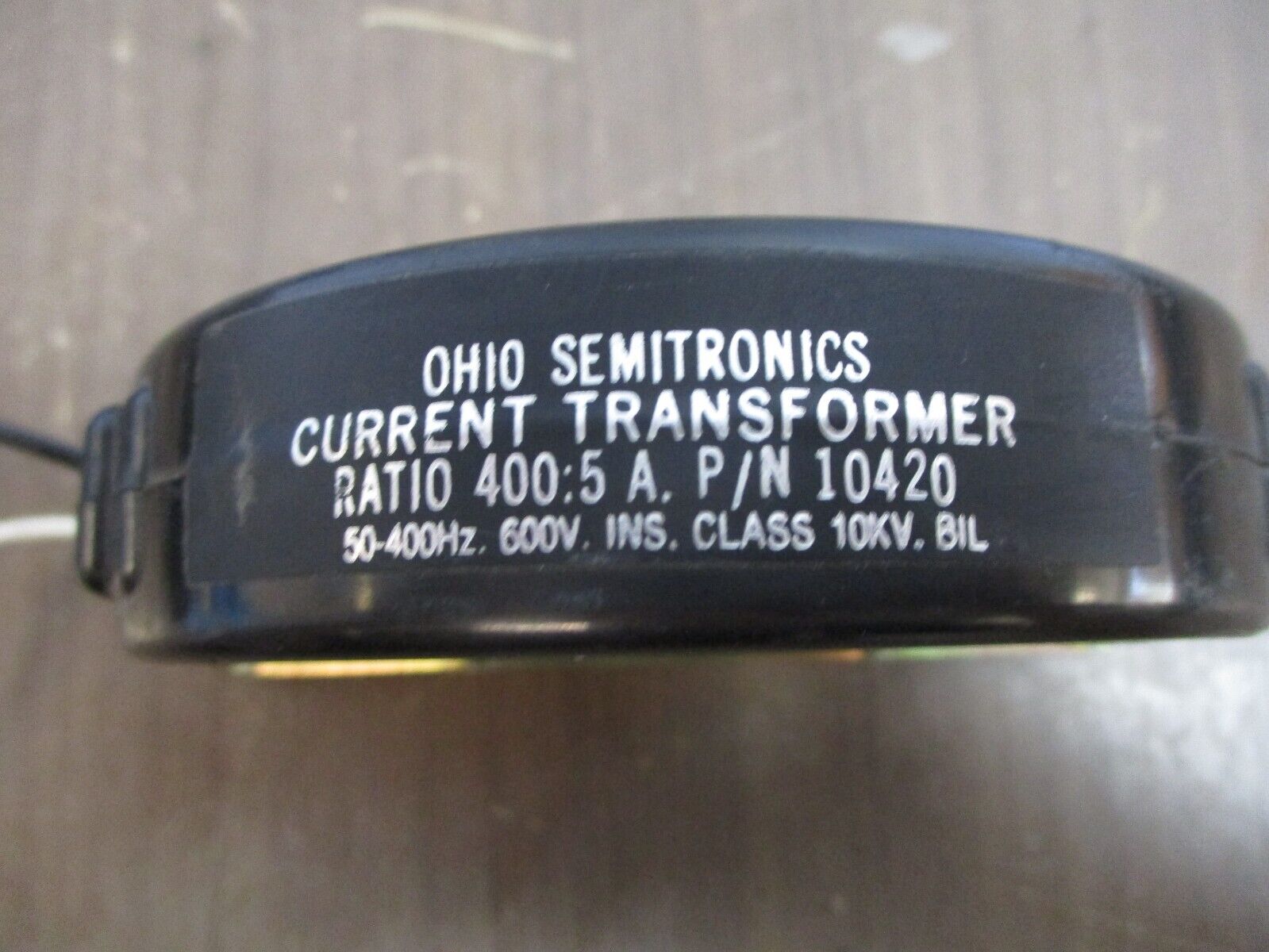 Ohio Semitanics Current Transformer 10420 Ratio 400:5A 600V 50-400Hz 10kV BIL