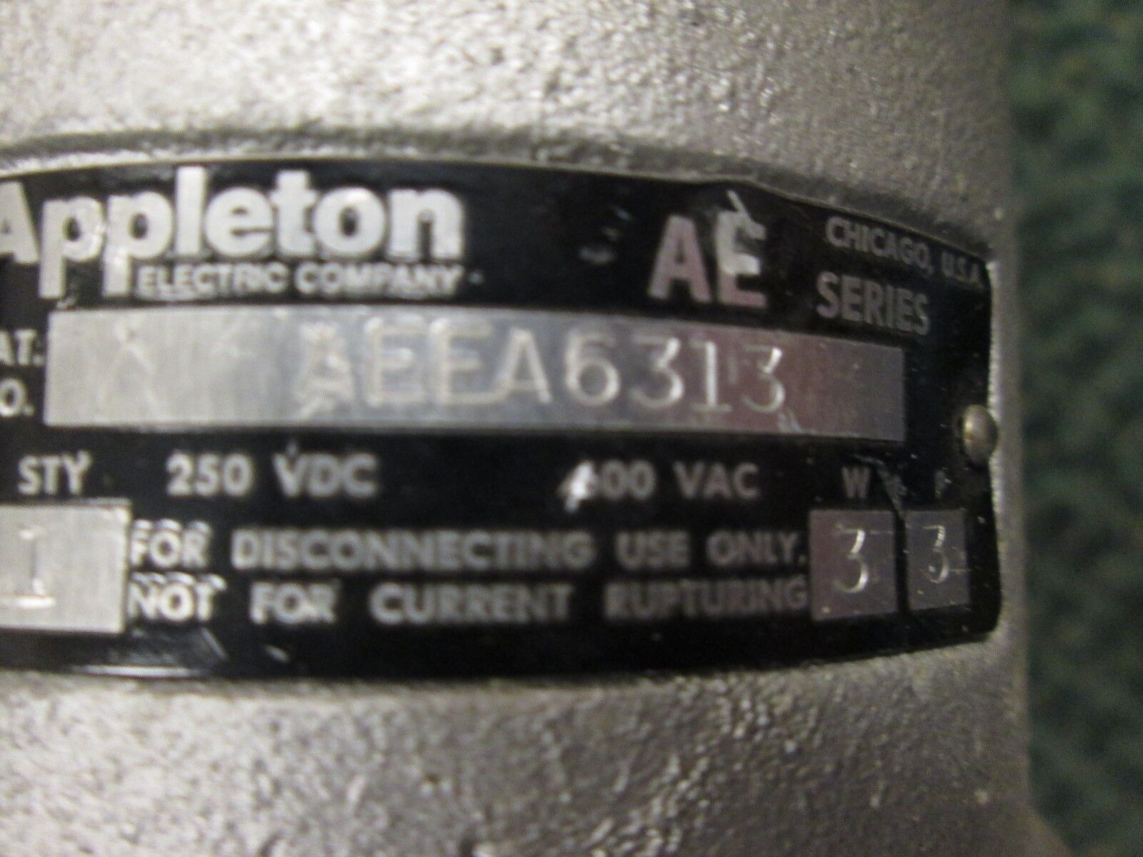 Appleton Receptacle AEEA6313 60A 600V 3W 3P Used