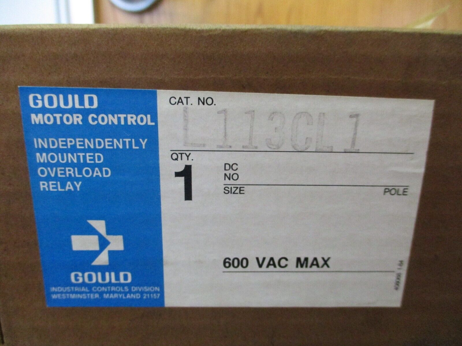 Gould Overload Relay L113CL1 600V New Surplus