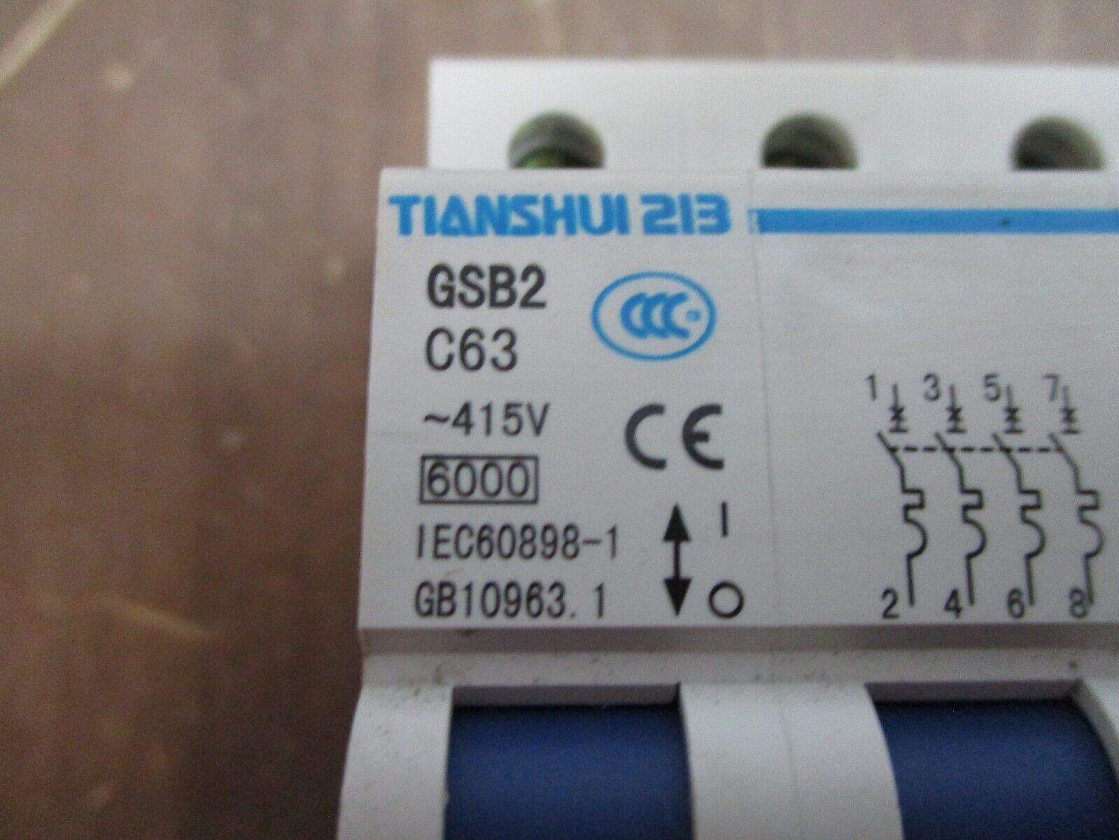 Tianshui 213 Circuit Breaker GSB2 C63 63A 415V 4P Used