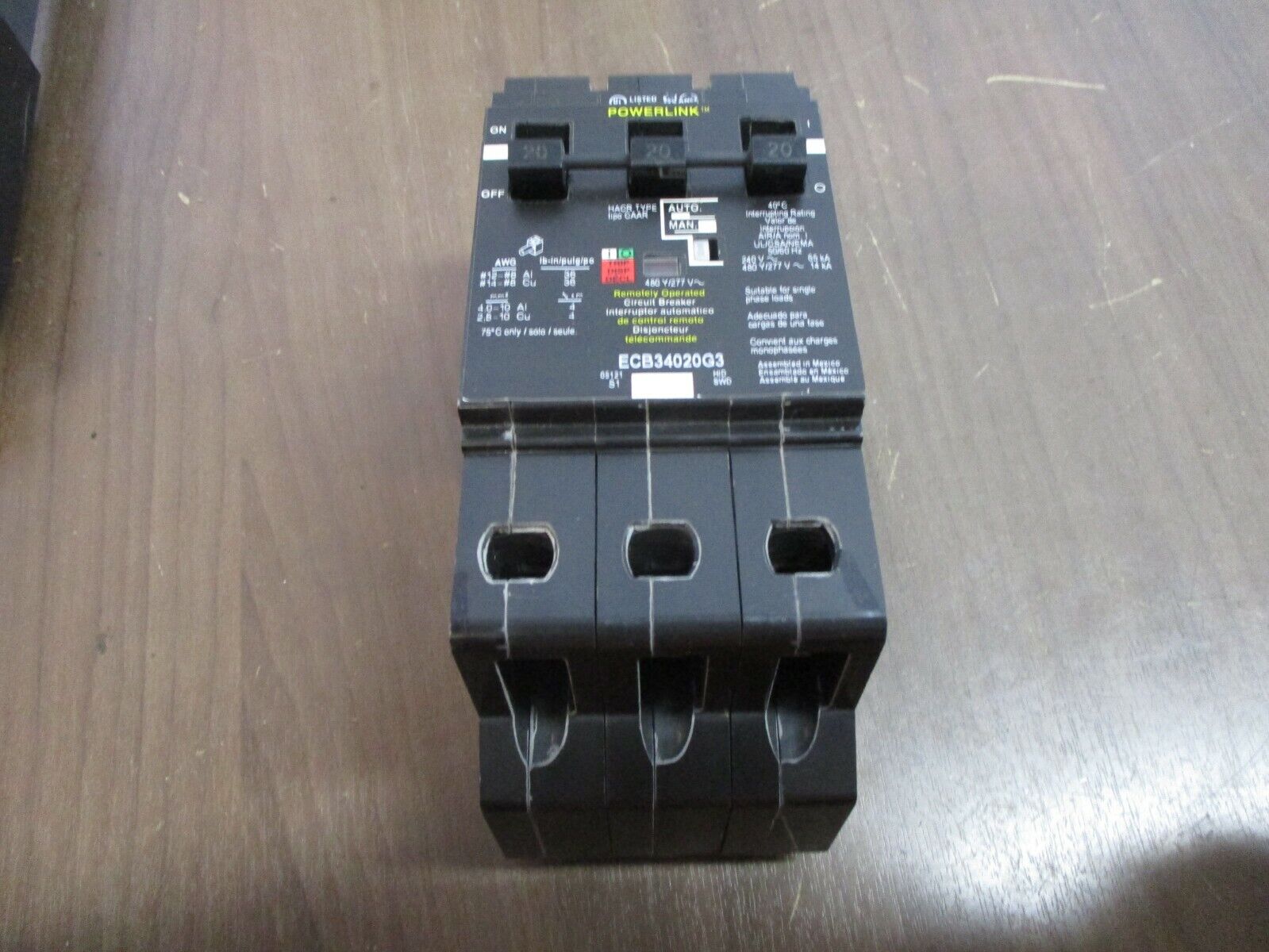 Square D PowerLink Circuit Breaker ECB34020G3 20A 480Y/277V 3P *No Box*