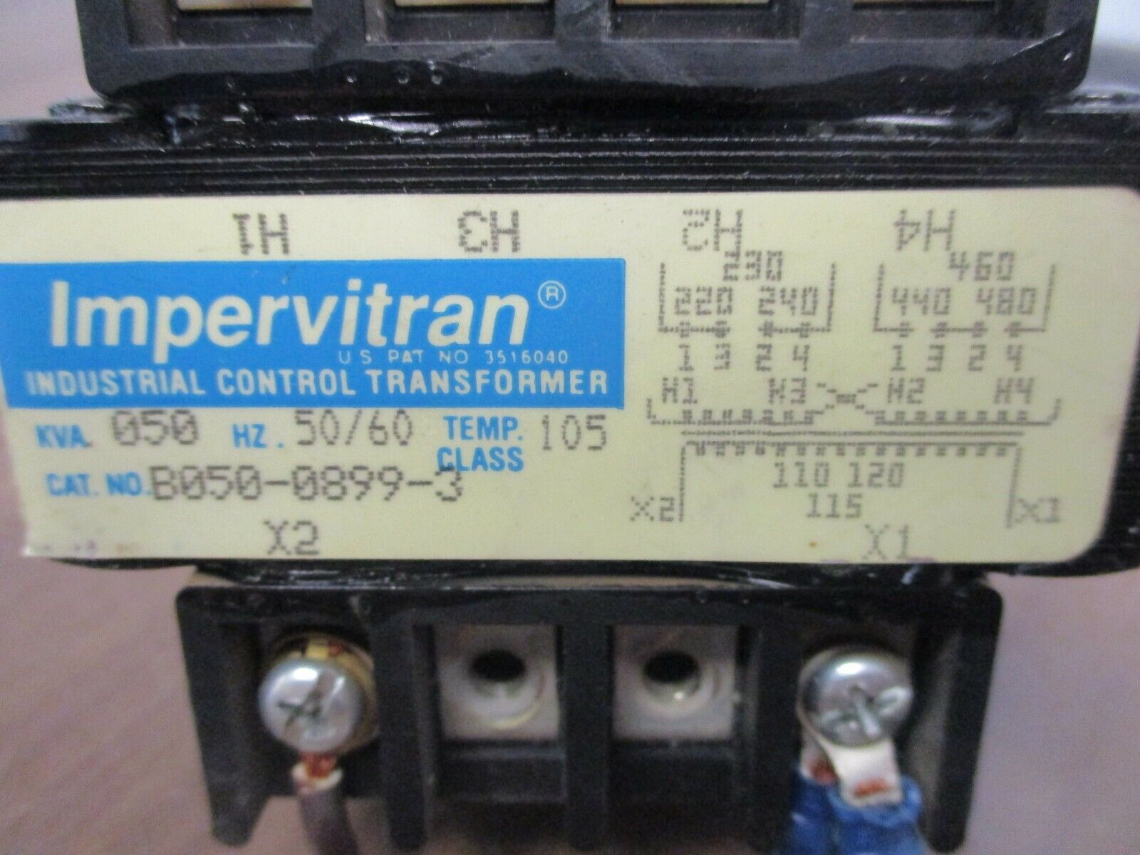 Micron Impervitran Control Transformer B050-0899-3 .050kVA Pri:240/480V Sec:120V