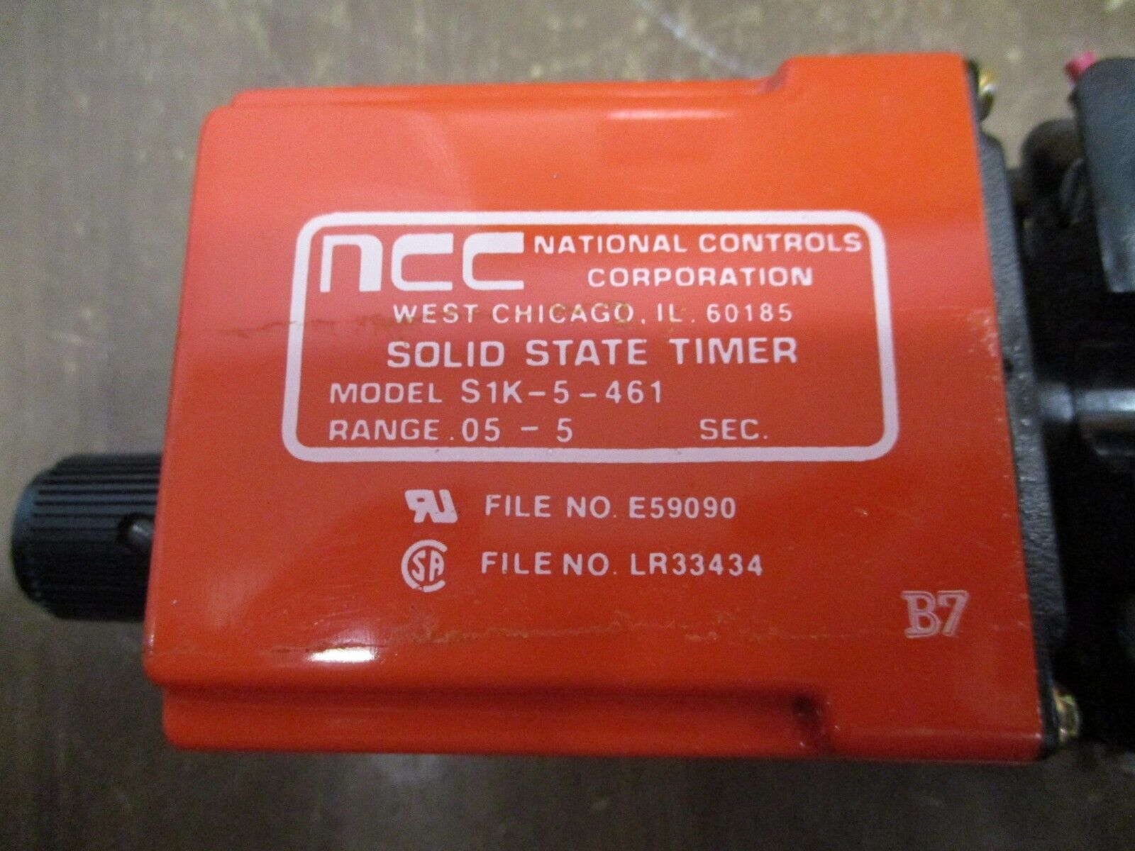 NCC Solid State Timer S1K-5-461 Range: 0.05-5 Sec w/ Base Used