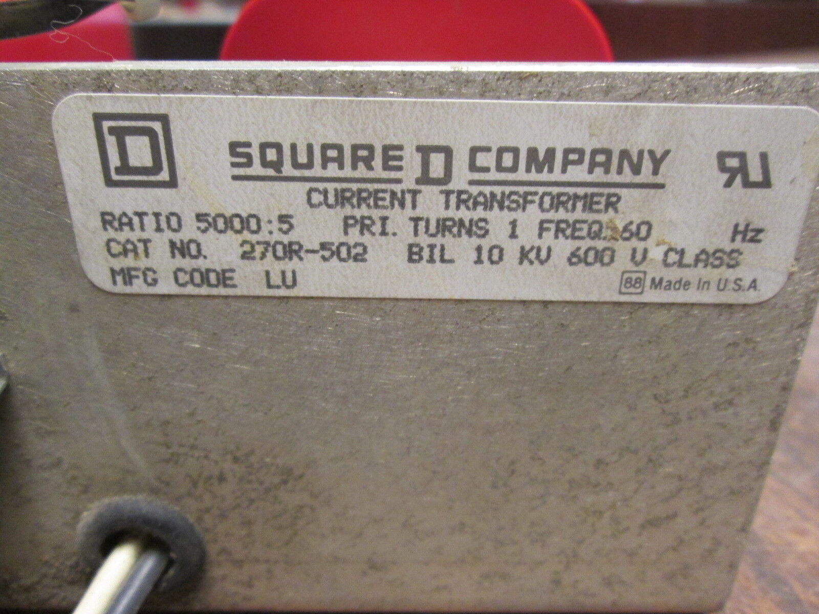 Square D Current Transformer 270R-502 Ratio 5000:5A 10KV BIL 60Hz Used