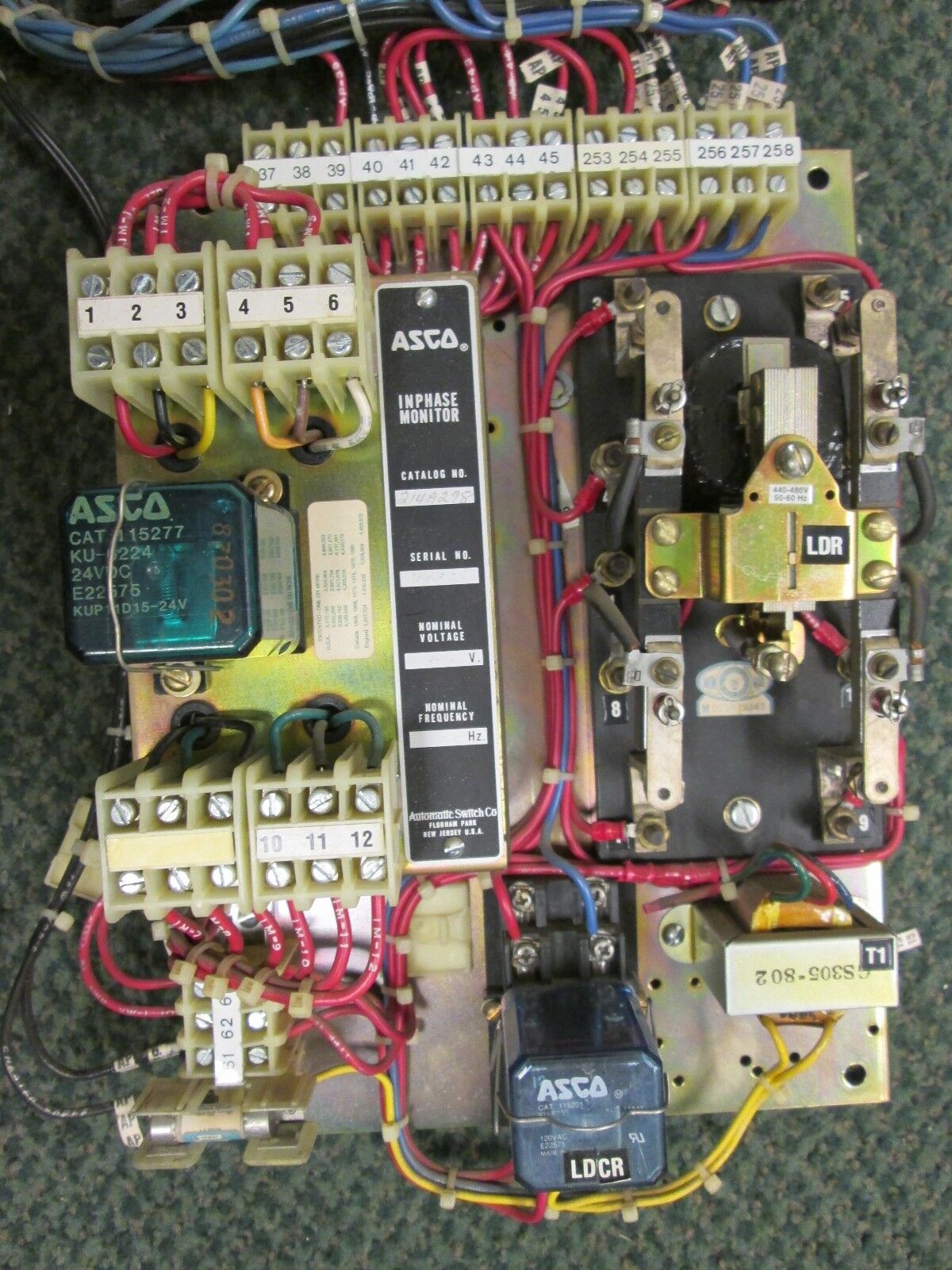 ASCO Control Panel with In Phase Relay 214A298 480Y/277V Used