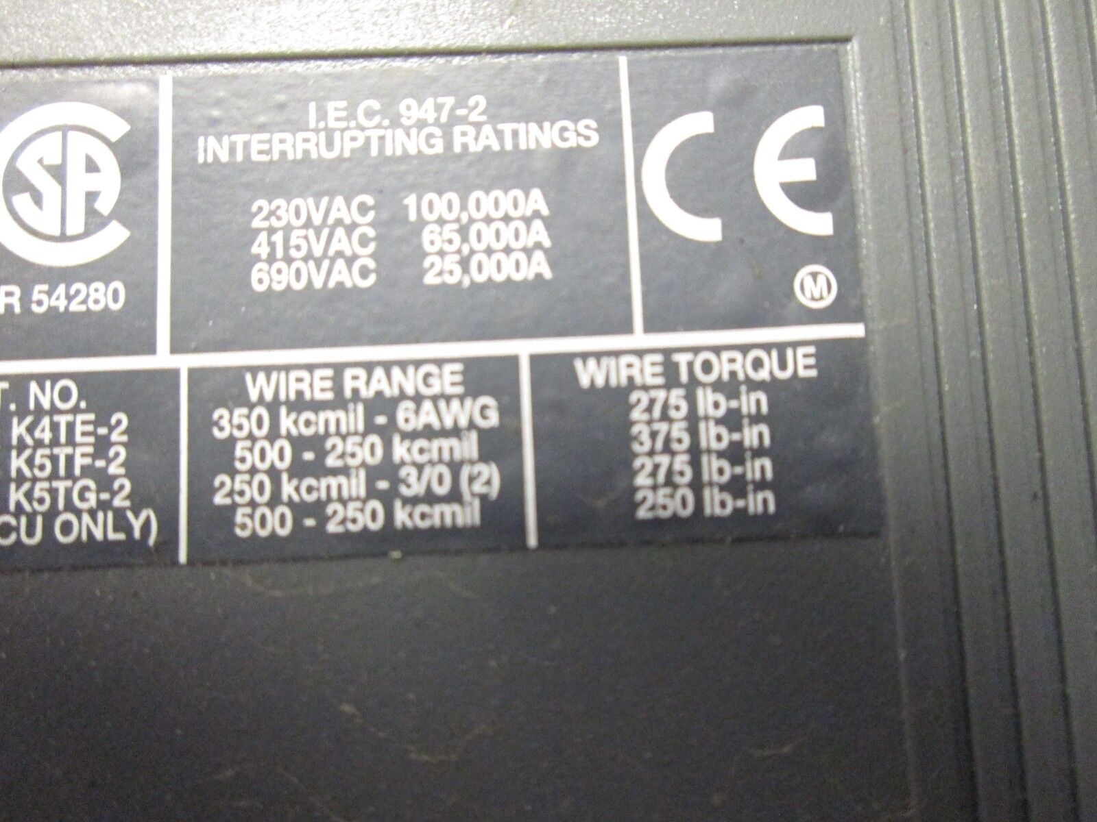 ABB 3P Breaker Disconnect S5H 400A 600V 3P SACES5 Used