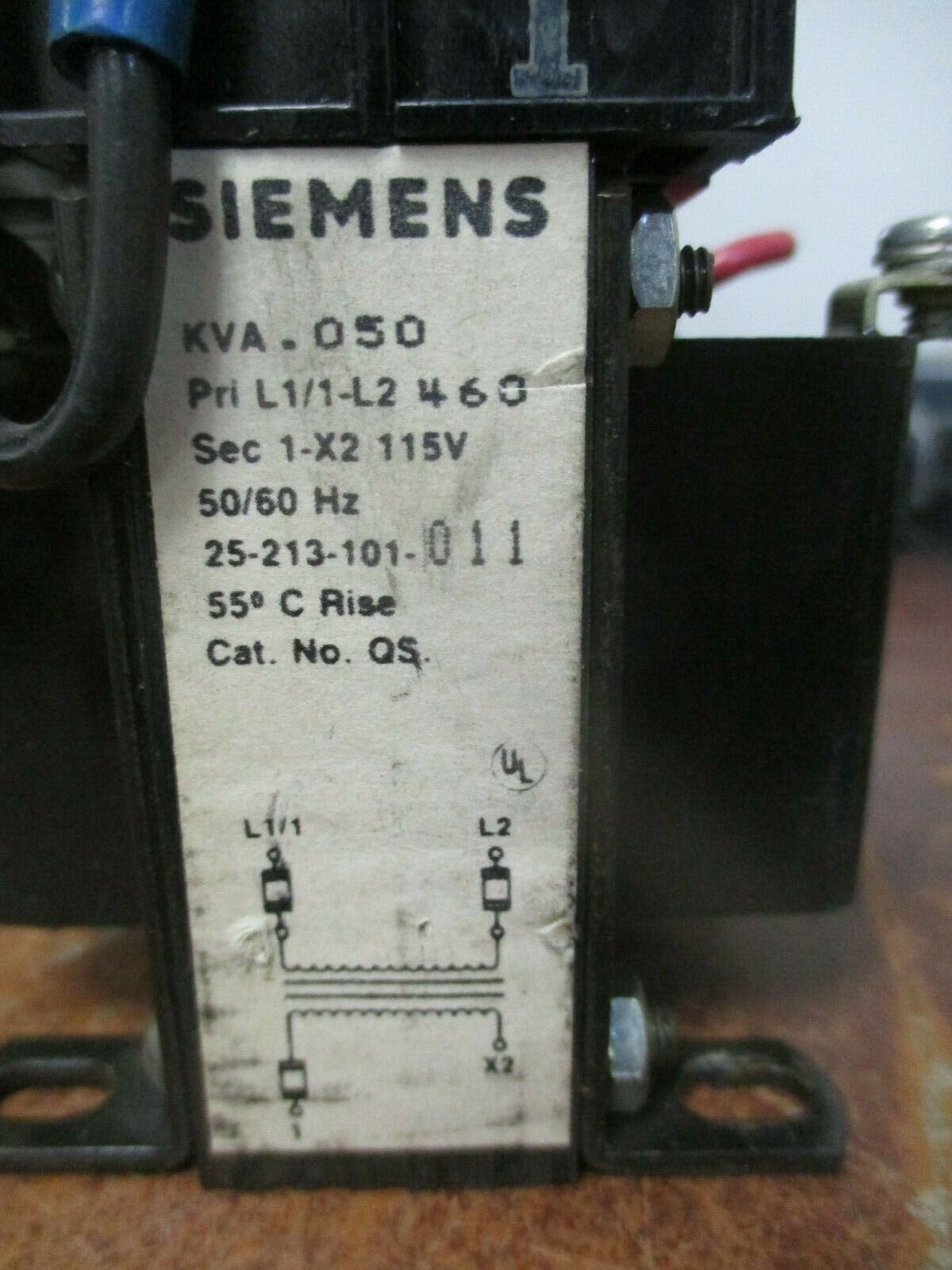 Siemens Transformer 25-213-101-011 0.050KVA Pri: 460V Sec: 115V 50/60Hz Used