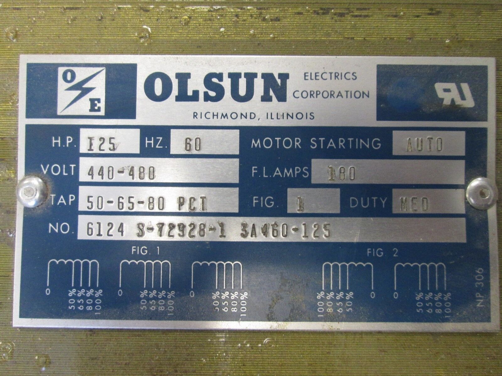 Olsun Line Reactor 6124 S-72928-1 3A460-125 112.5 KVA 125HP 440-480V 180A Used