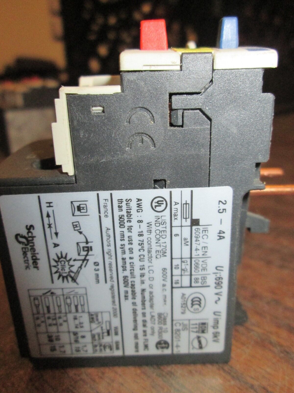 Telemecanique Solid State Overload Relay LRD 08 Range: 2.5 - 4A Used