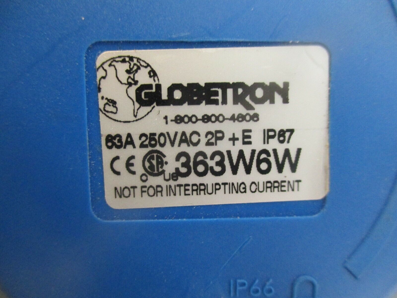 Globetron Receptacle 363W6W 63A 250V Used