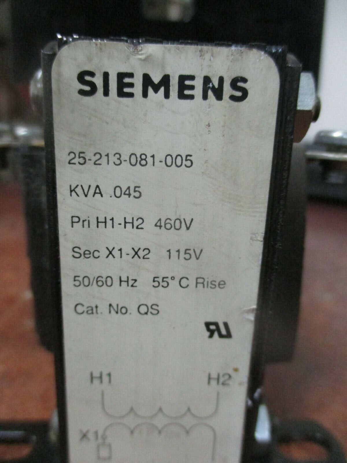 Siemens Transformer 25-213-081-005 0.045KVA Pri: 460V Sec: 115V 50/60Hz Used