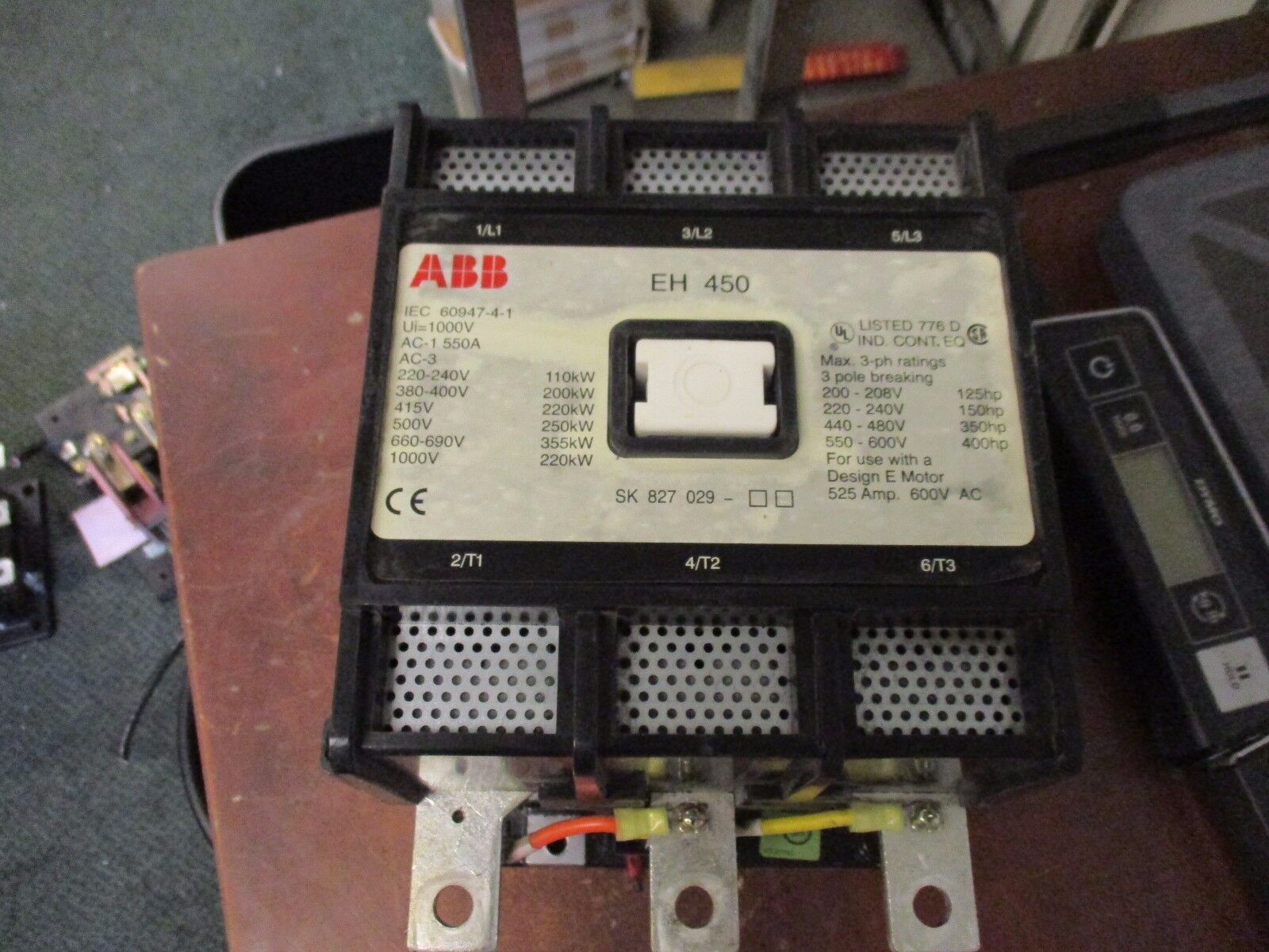 ABB Contactor EH 450 525A 600V 230-255V Coil Used