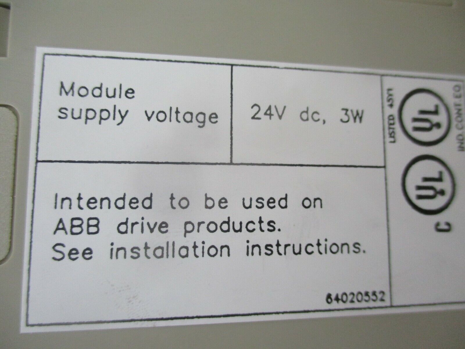 ABB Building Automation Adapter NBAA-01 24VDC 3W SW Version 1,0 Rev. B Used