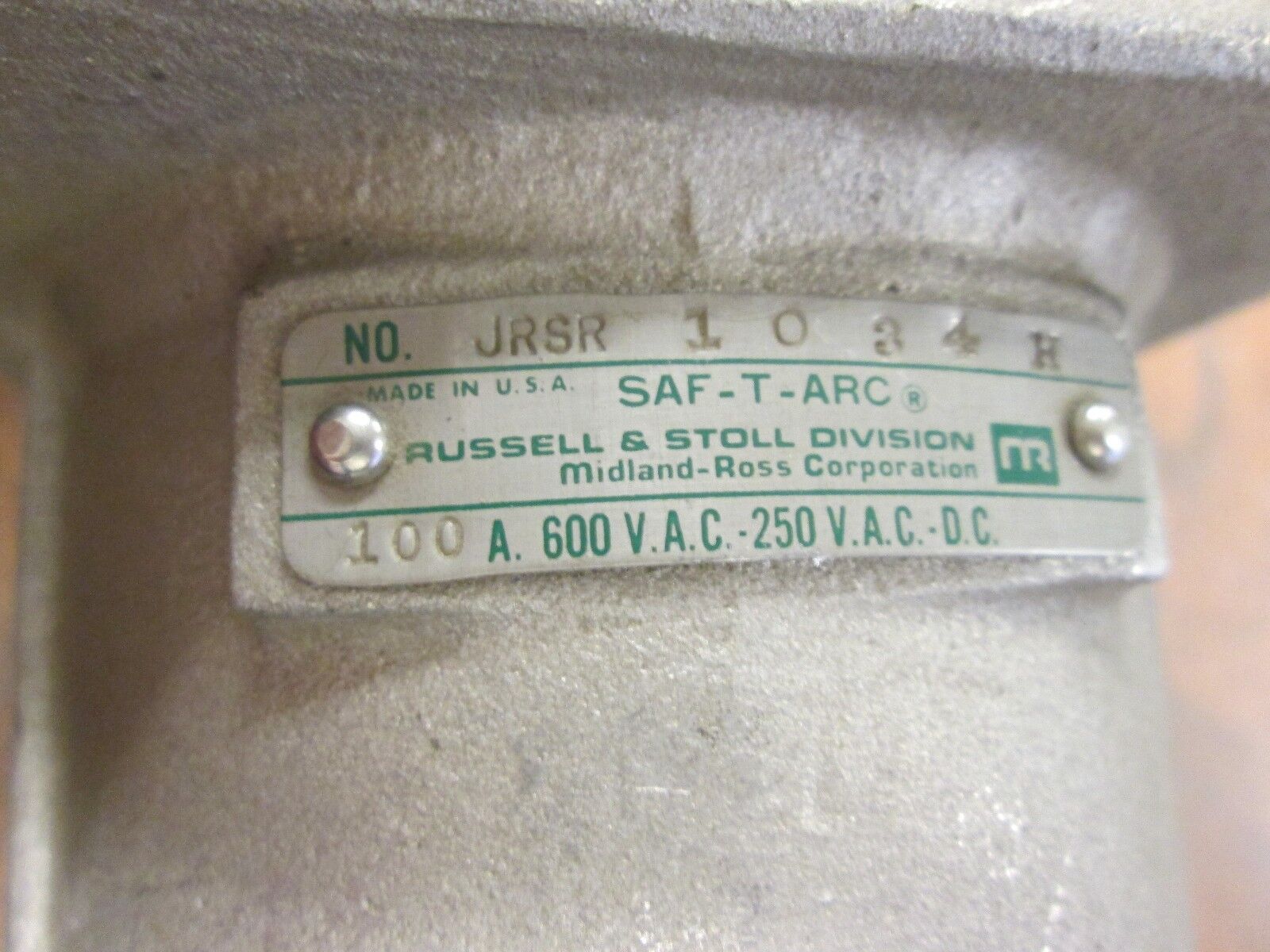 Russell Receptacle JRSR1034H 100A 600V 3P 4W Used