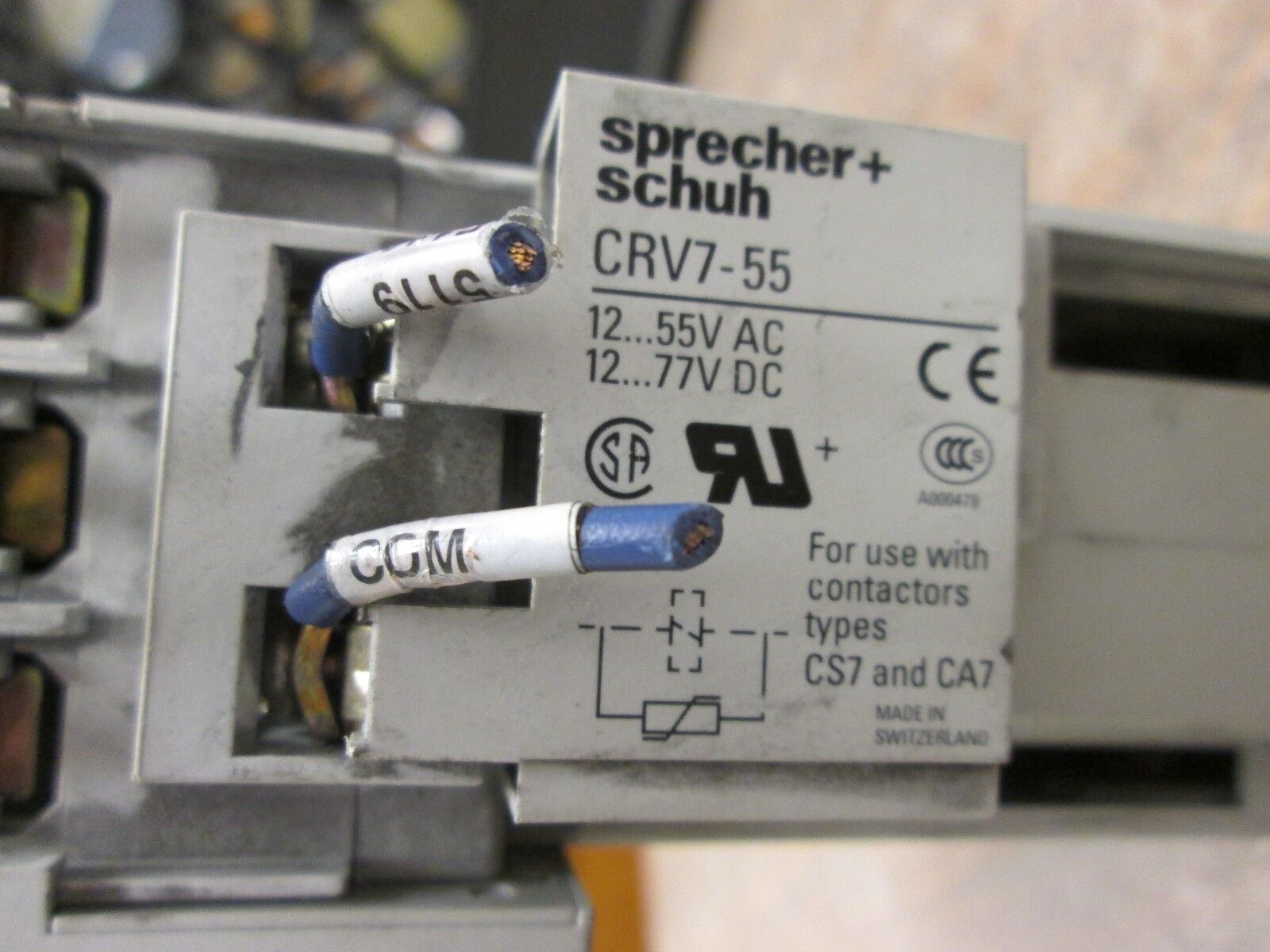 Sprecher + Schuh Contactor CA7-30C-00 600V 55A 24VDC Coil Used