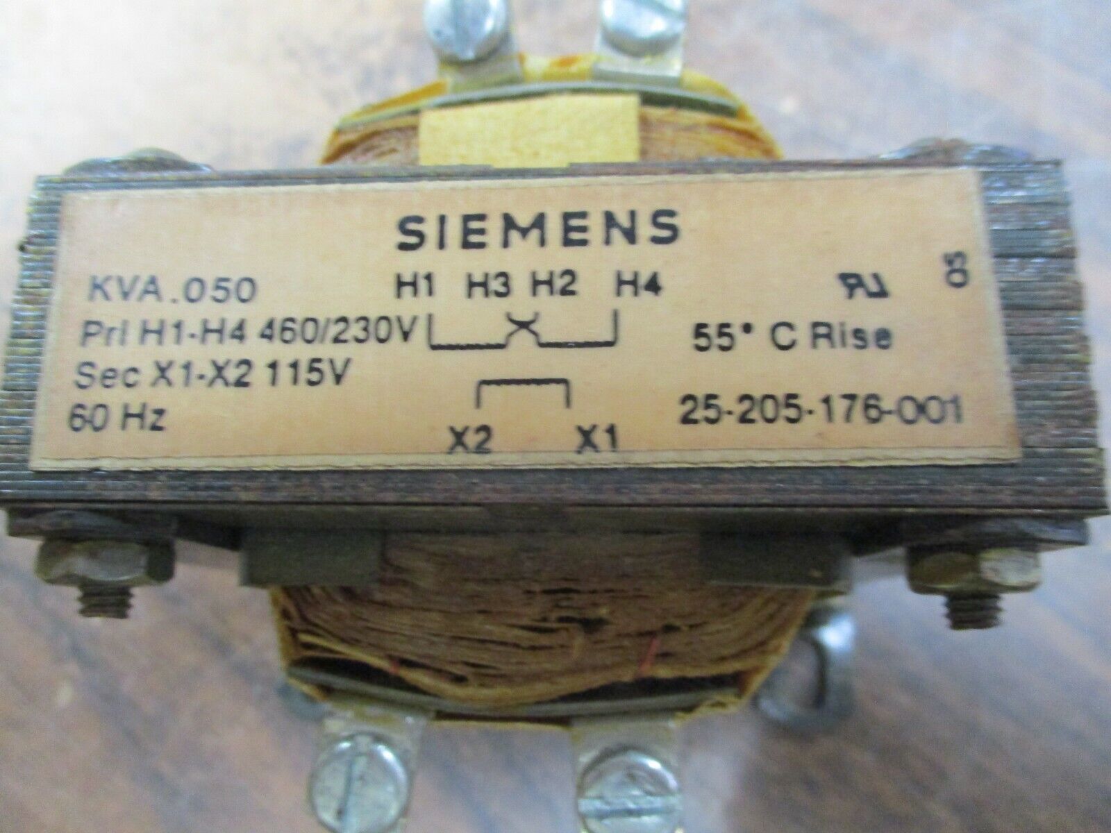 Siemens Transformer 25-205-176-001 0.050kVA Pri: 460/230V Sec: 115V 60Hz Used