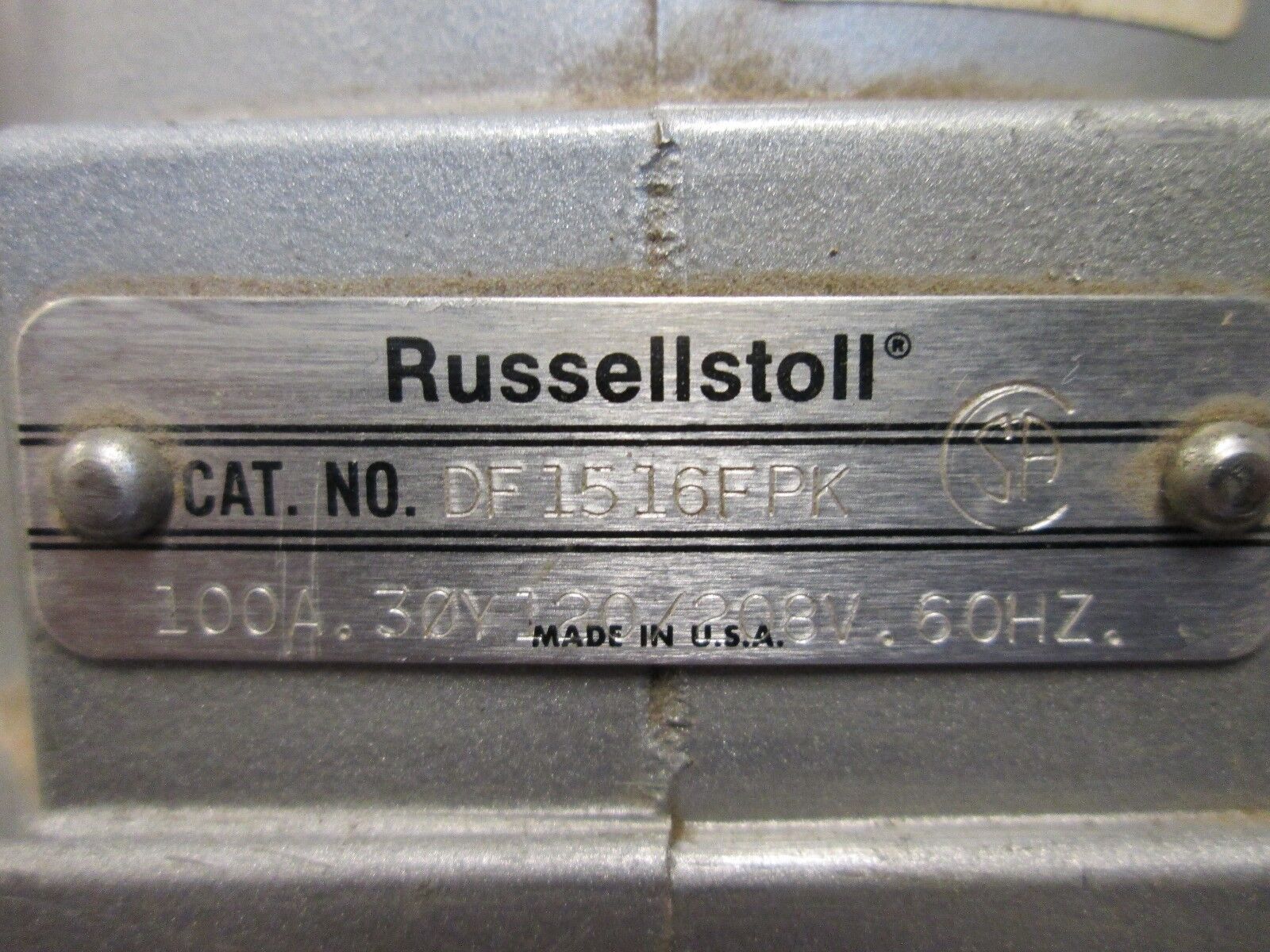 Russelstoll Receptacle DF1516FPK 100A 120/208V 3Ph 5W 3P Used