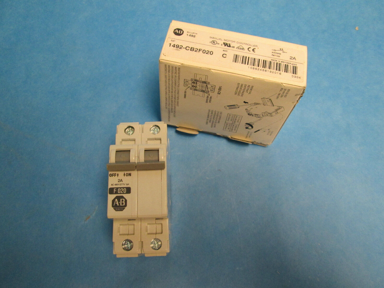 Allen-Bradley Circuit Breaker 1492-CB2F020 2A 480V 2P New Surplus