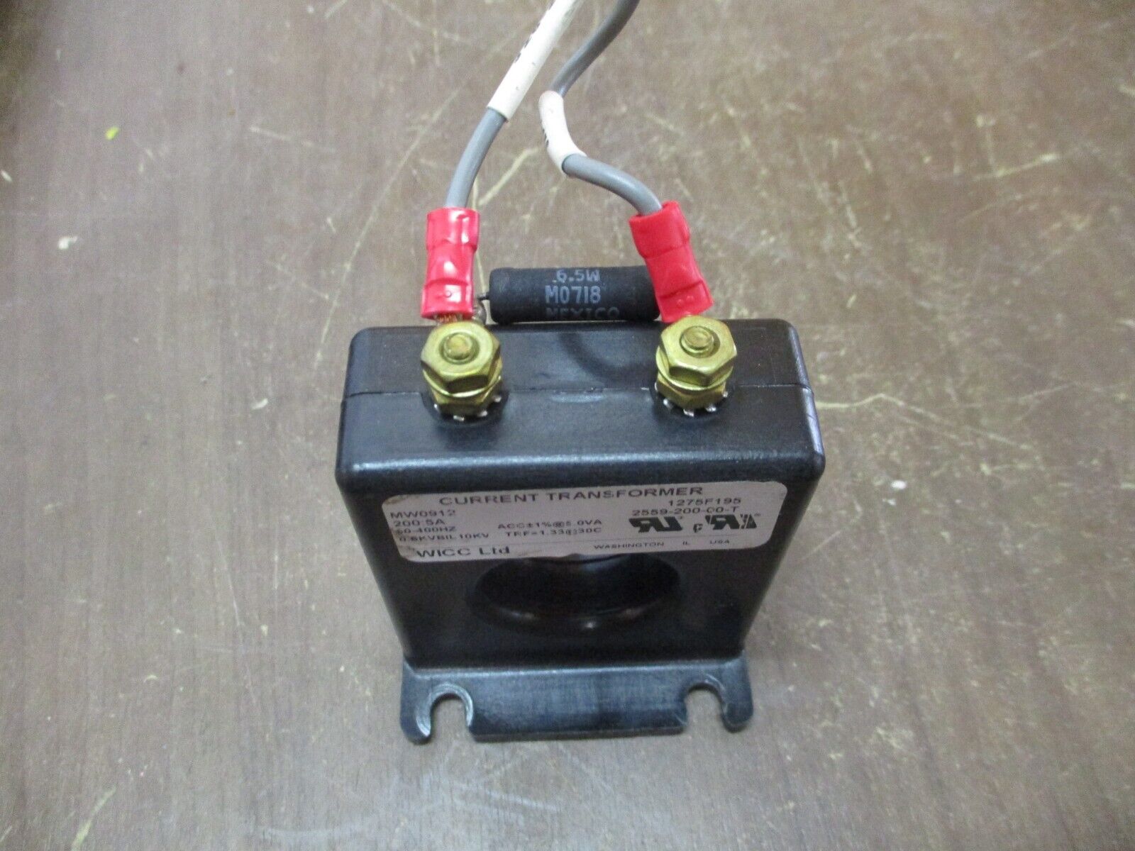 WICC Current Transformer MW0912 Ratio 200:5A 600V 50-400Hz 10kV BIL Used