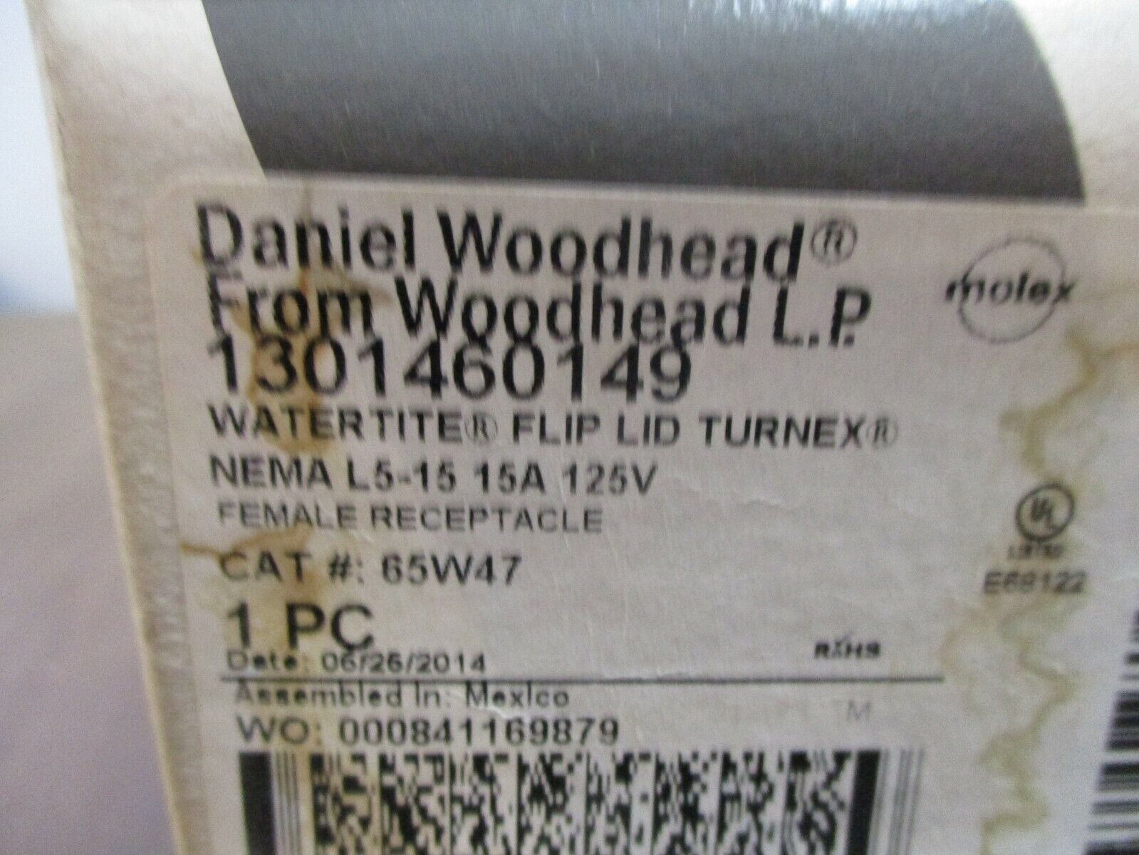 Daniel Woodhead Watertite Flip Lid Turnex Receptacle 1301460149 15A 125V