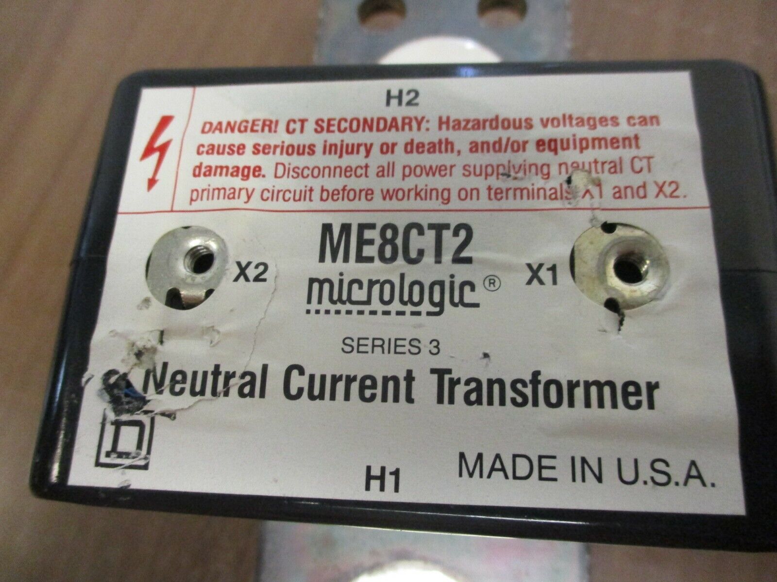 Square D Micrologic Neutral Current Transformer ME8CT2 Series 3 Used