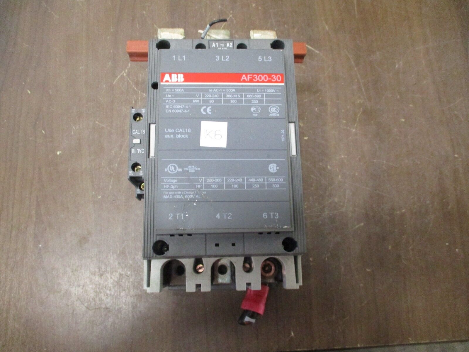 ABB Contactor AF300-30 20-60VDC Coil 400A 600V w/ (1) Aux Contact Used