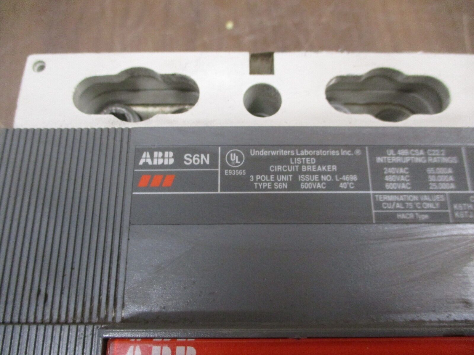 ABB SACE S6 Circuit Breaker S6N PR211 600 600A 600V Used