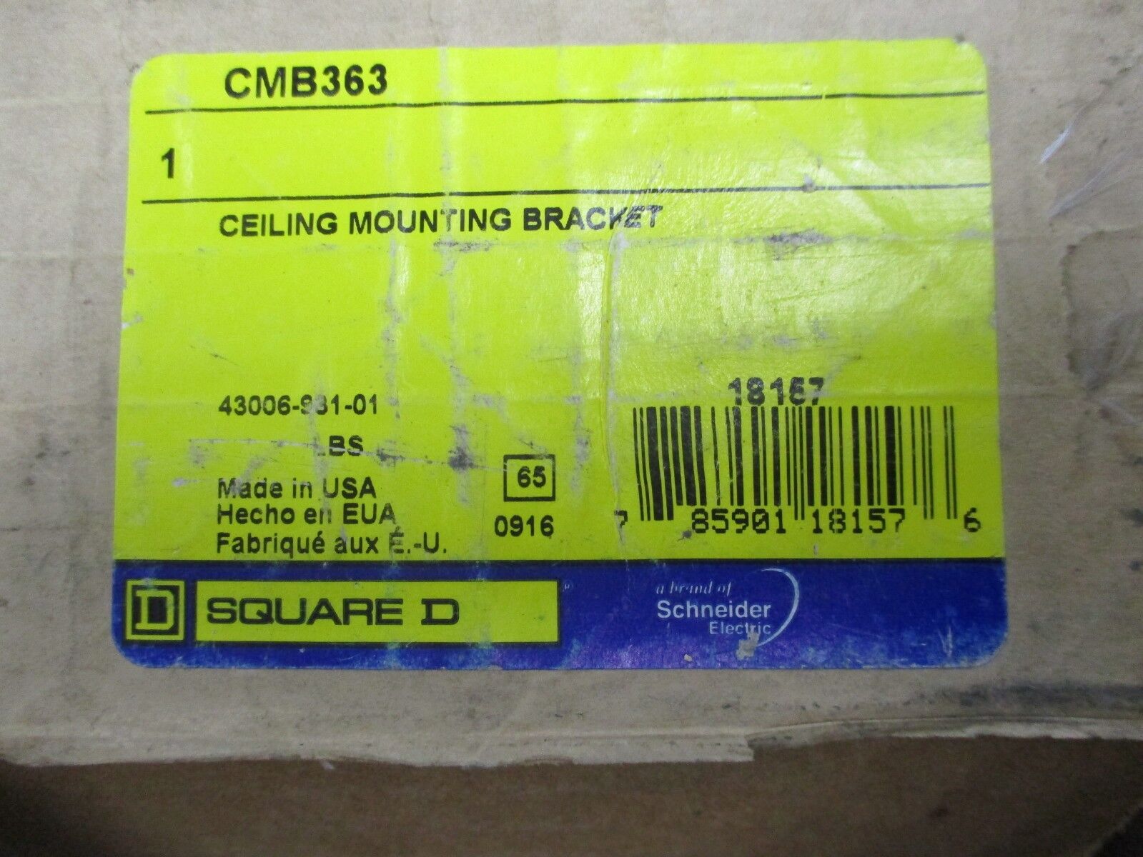 Square D Ceiling Mounting Bracket CMB363 New Surplus