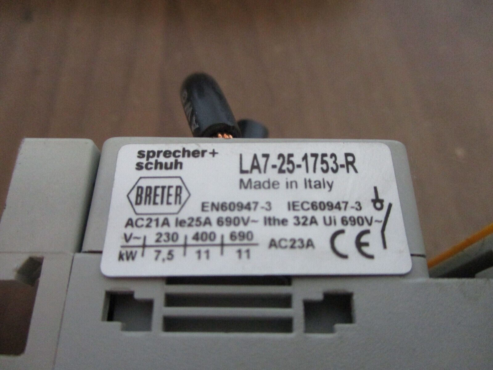 Sprecher + Schuh Disconnect Switch LA7-25-1753-R 25A Used