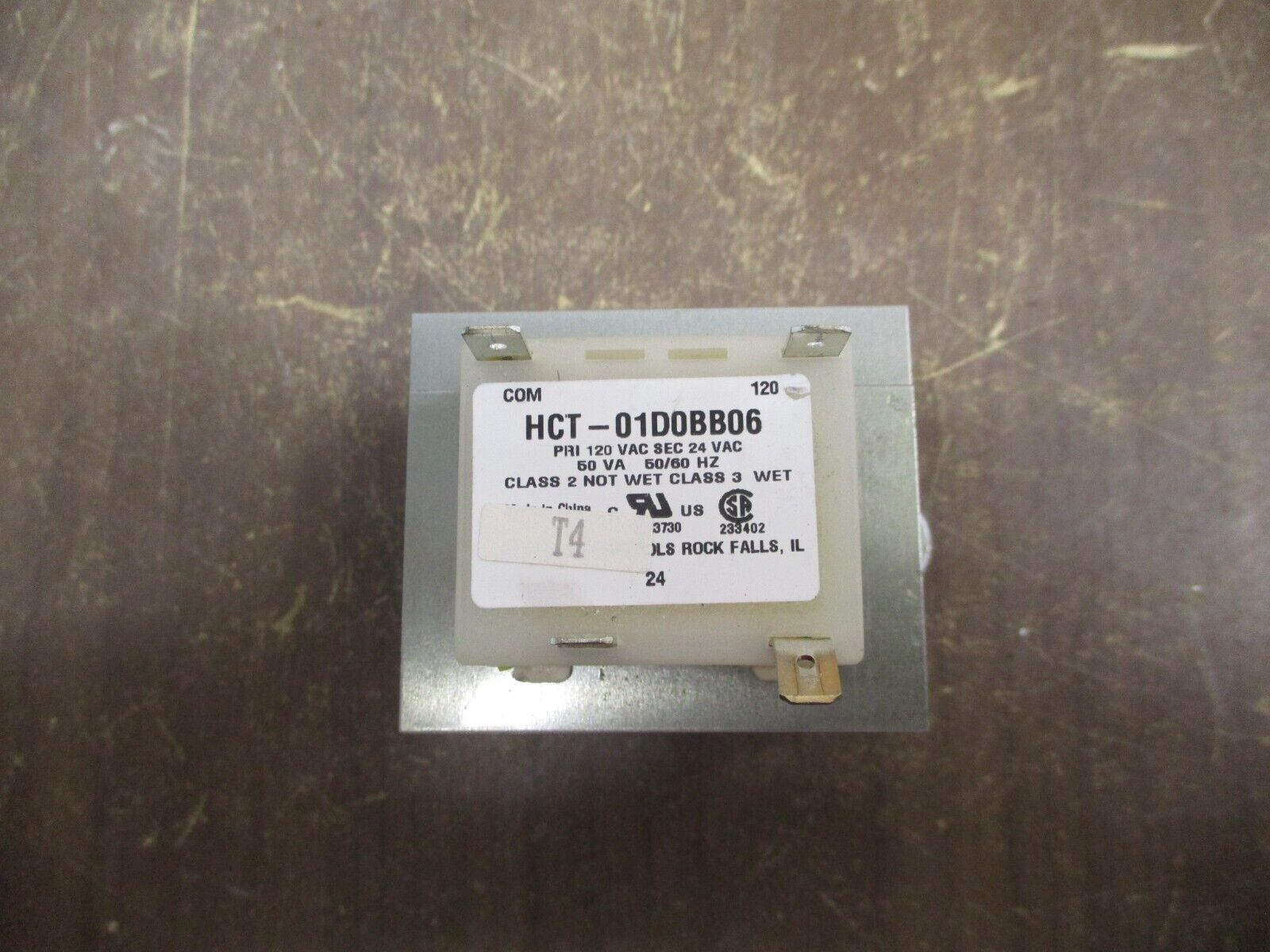 Hartland Controls Transformer HCT-01D0BB06 50VA Pri: 120V Sec: 24V 50/60Hz Used