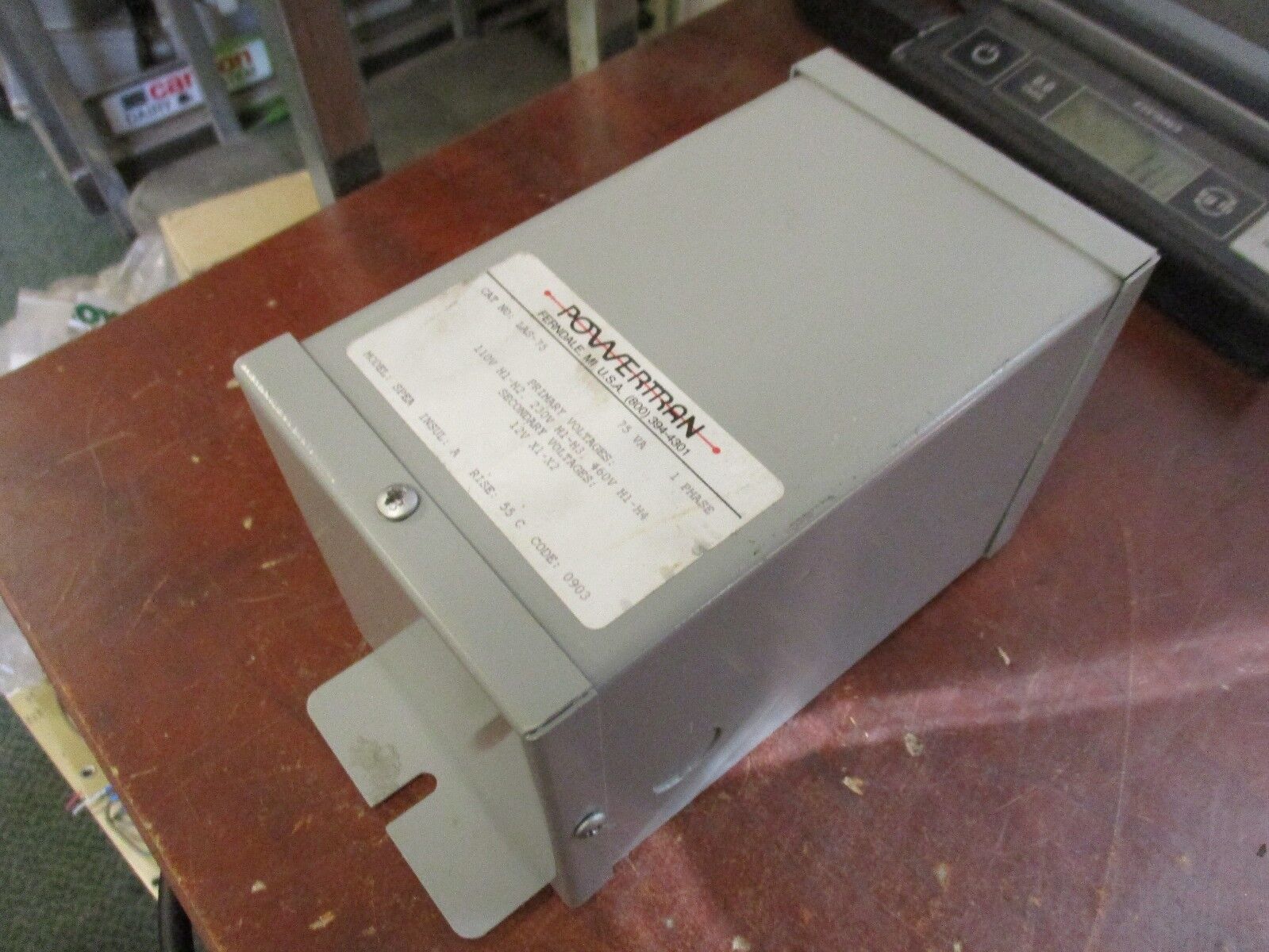 Powertran Transformer LAS-75 75VA Pri: 110/230/460V Sec: 12V 1PH Used