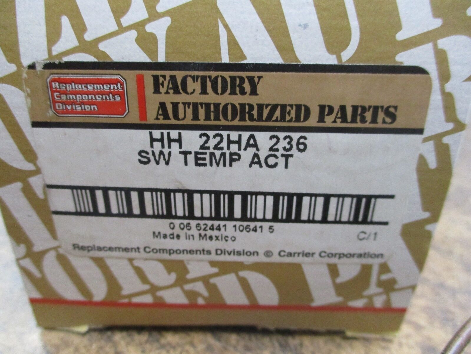 Carrier Temp Act Switch HH 22HA 236 New Surplus