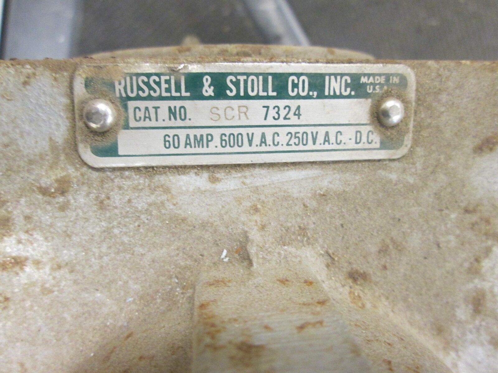 RussellStoll  Receptacle w/ Base  SCR7324  60A  600V  4W