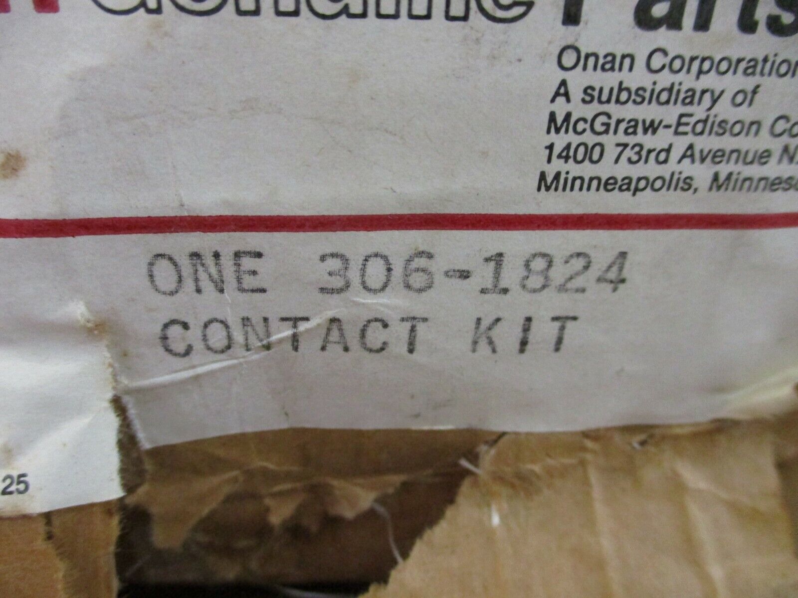 Onan Contact Kit 306-1824 New Surplus