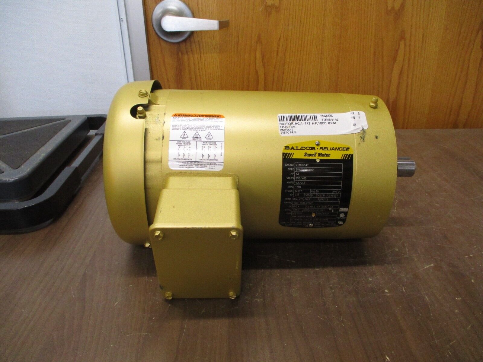 Baldor Motor VEM3554T 1.5HP 230/460V 4.4/2.2A 1800RPM 3Ph 60Hz New Surplus