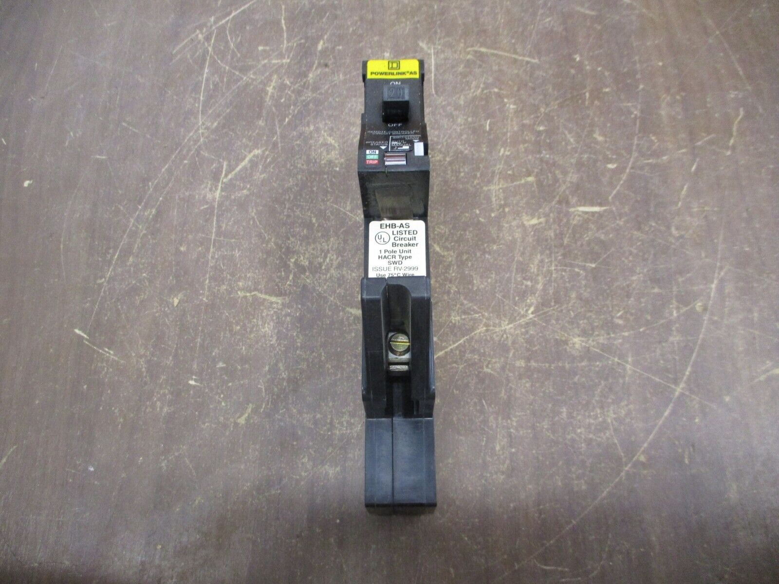 Square D Powerlink AS Remote Controlled Circuit Breaker EHB14020AS 20A 277V 1P