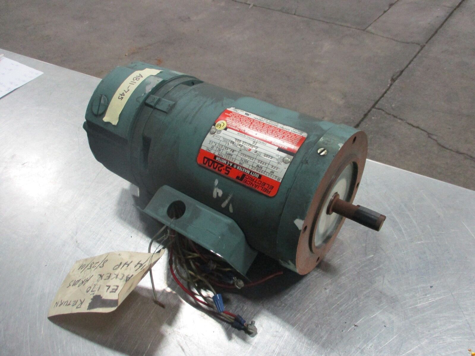 Reliance Duty Master AC Motor w/ Brake B79B3993M-ZZ 1/4HP 1800RPM FR:FB56C Used