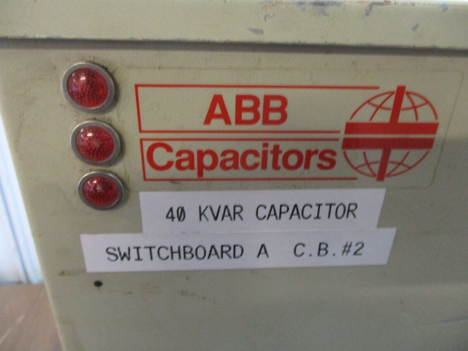 ABB Capacitor C486D40-3 40KVAR 480V 3Ph 60Hz Type 12 Enclosure Used