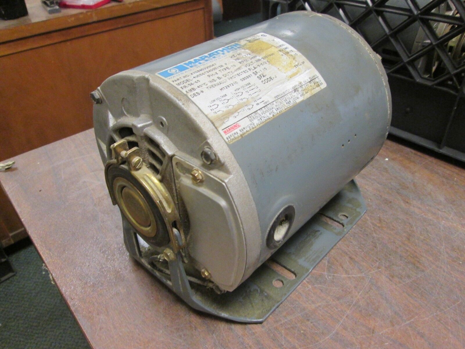 Marathon Belted Blower Motor 4UC56T34D5515B P 1.5HP 3600RPM 5-5/2.5A 3Ph Used