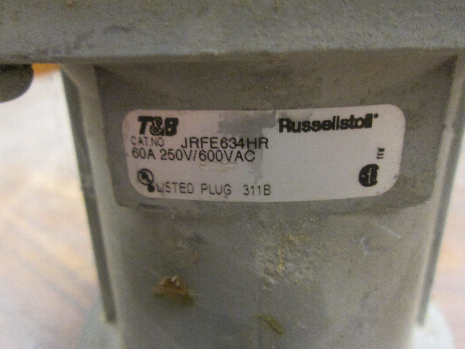 Russellstoll Reverse Service Receptacle w/ Base JRFE634HR 60A 600V Used