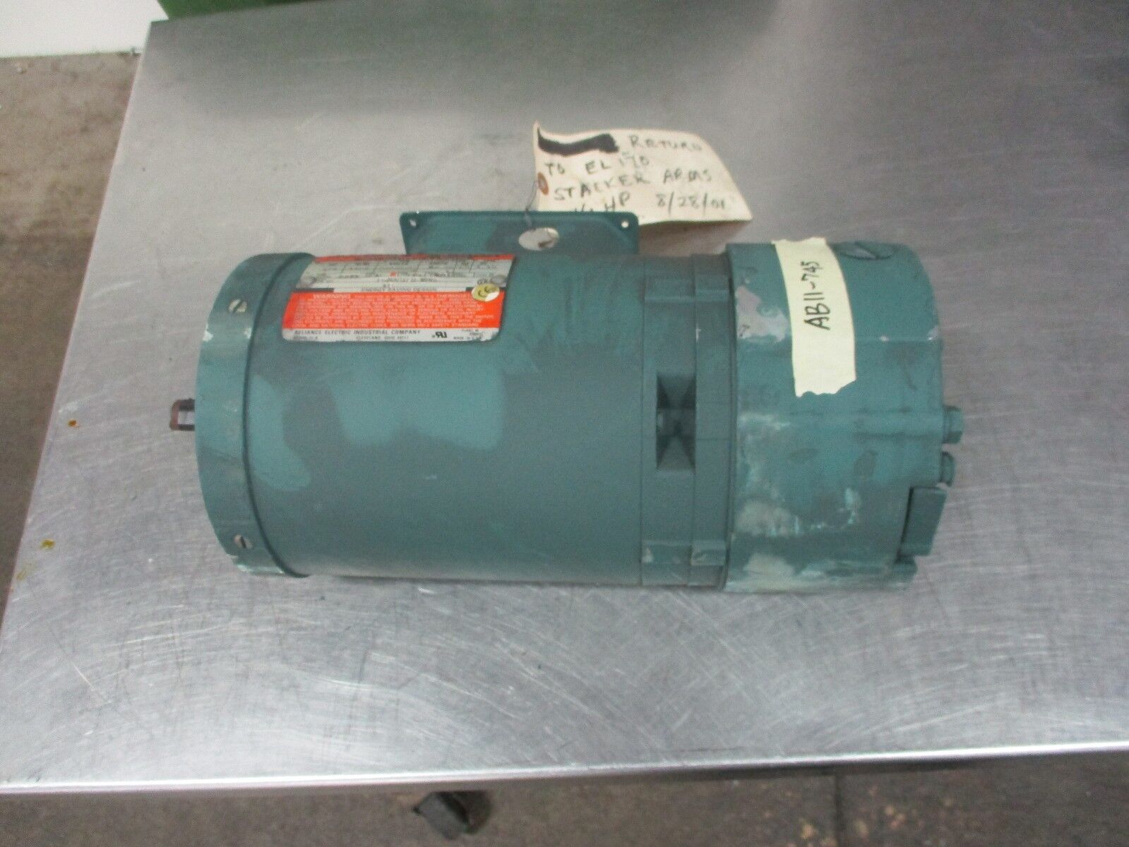 Reliance Duty Master AC Motor w/ Brake B79B3993M-ZZ 1/4HP 1800RPM FR:FB56C Used