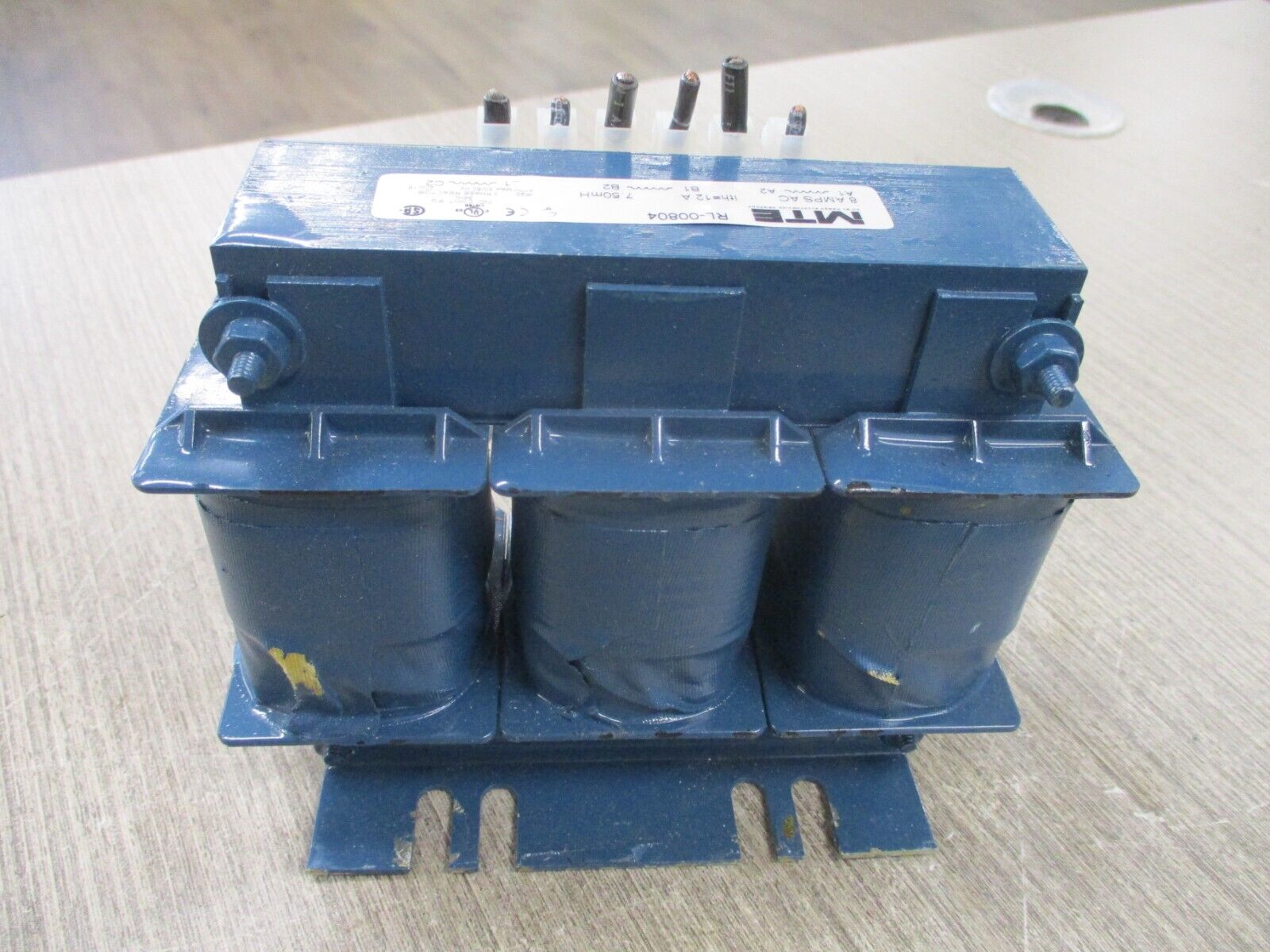 MTE 3Ph Line Reactor RL-00804 7.50 mH 8A 600V 50/60Hz Used