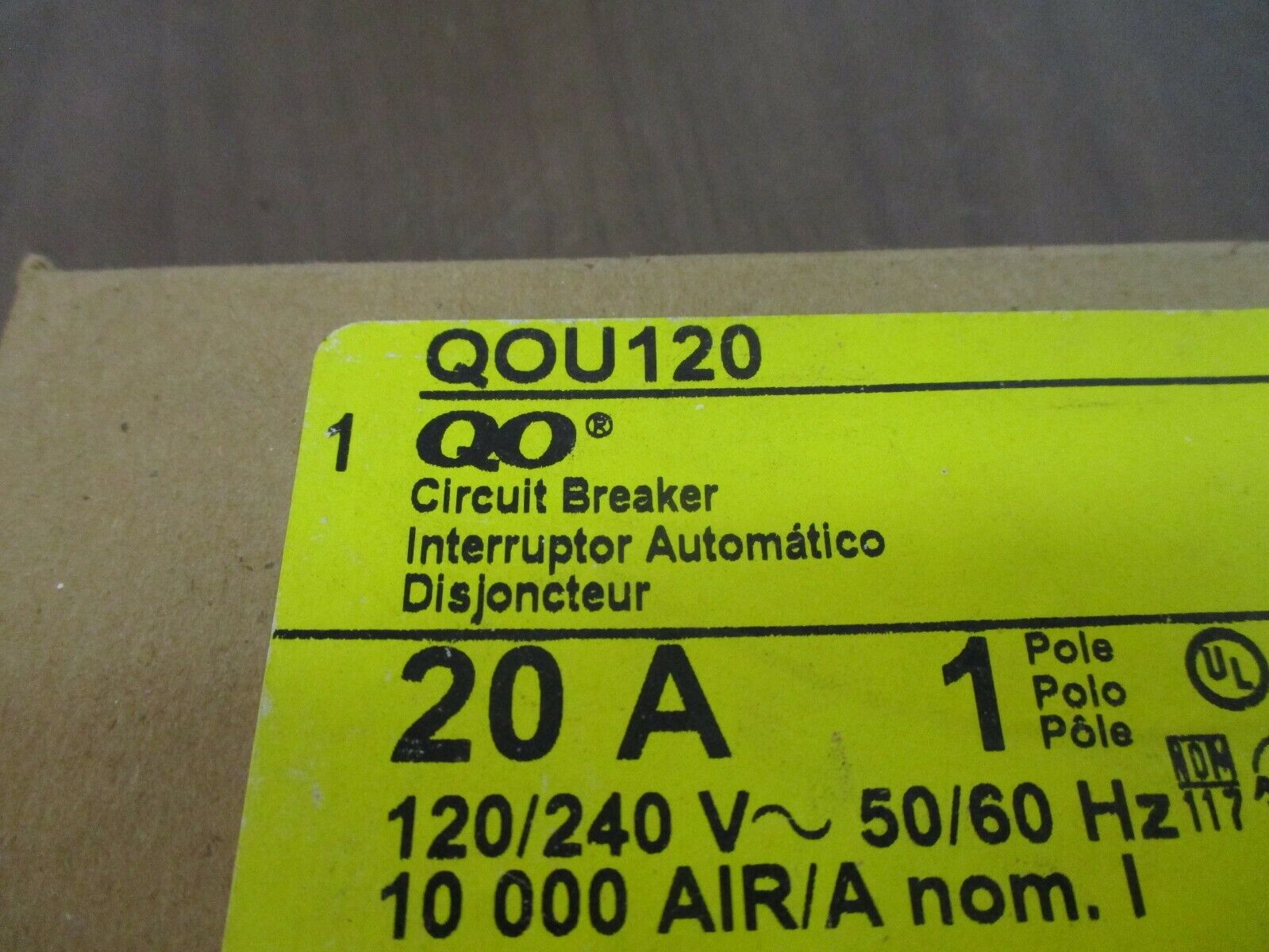 Square D QO Circuit Breaker QOU120 20A 120/240V 1P New Surplus