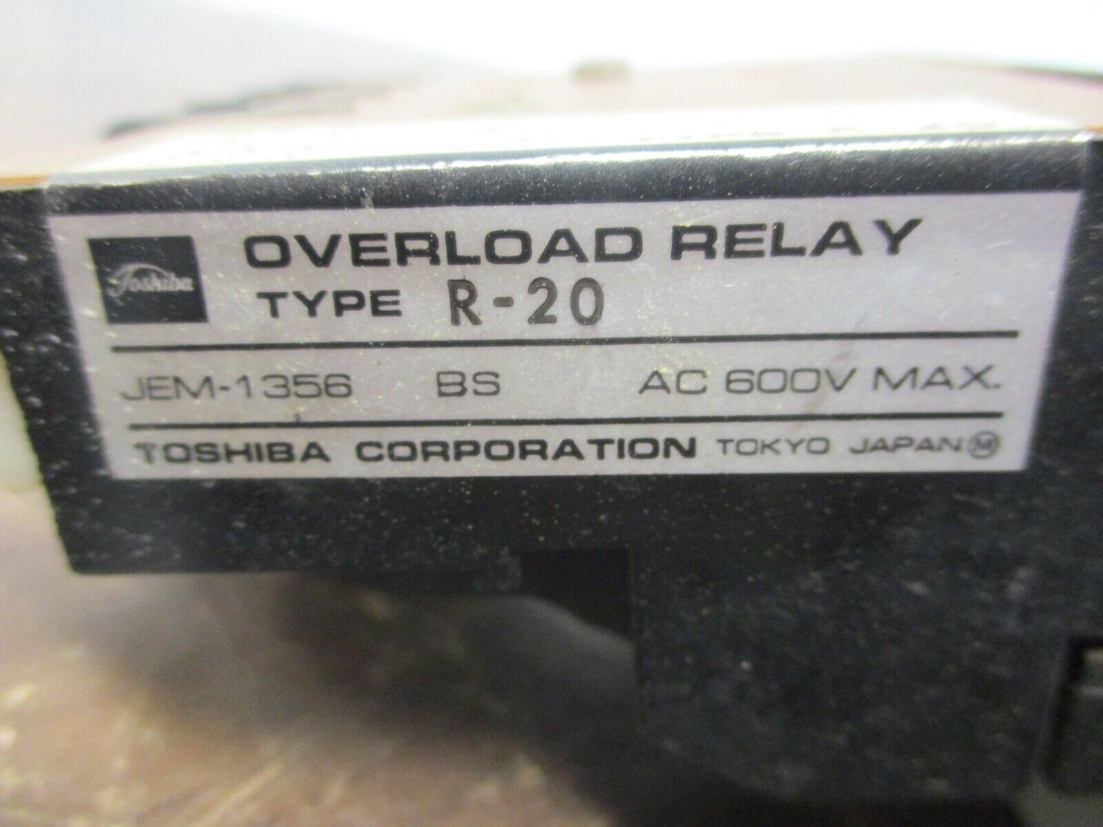 Toshiba Overload Relay R-20 600V 3P Used