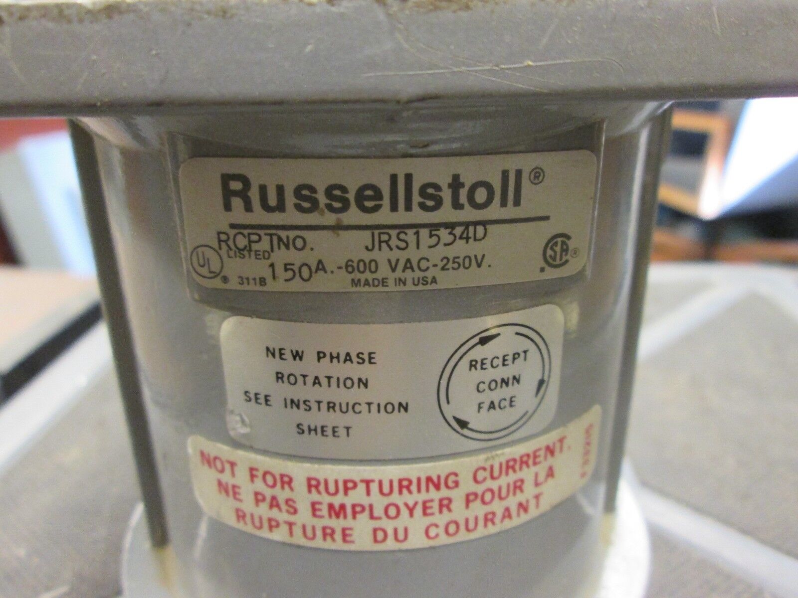 RussellStoll  Receptacle  JRS1534D  150A  600VAC  3P  4W