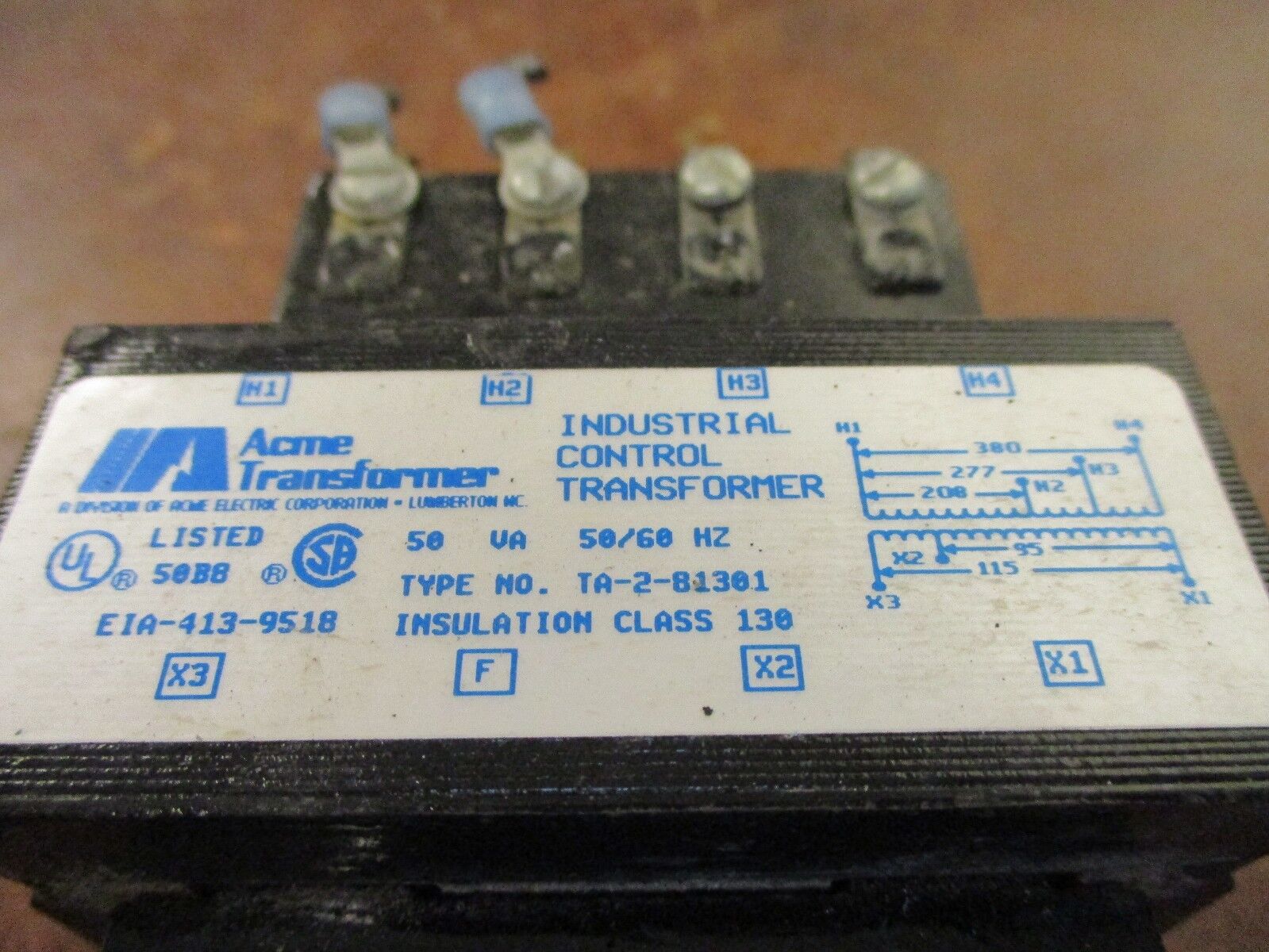 Acme Control Transformer TA-2-81301 50VA Pri: 208/277/380V Sec:95/115V 50/60Hz